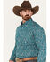 Image #2 - Roper Men's Amarillo Paisley Print Long Sleeve Western Snap Shirt, Teal, hi-res