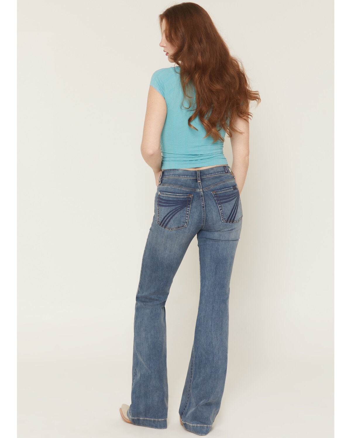 7 For All Mankind Women's Medium Wash Mid Rise Dojo Wide Jeans, Medium Wash, hi-res