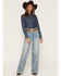 Image #1 - Ariat Women's R.E.A.L. Luana Light Wash Ultra High Rise Wide Stretch Denim Jeans, Light Wash, hi-res