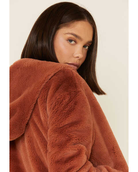 Image #5 - 26 International Women's Rust Faux Fur Hooded Jacket , Rust Copper, hi-res