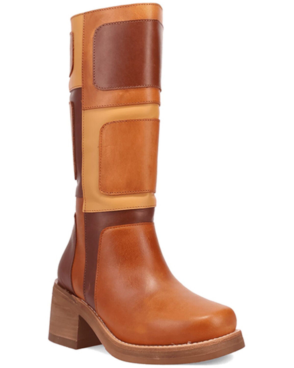 Dingo Women's Multi Patches Fashion Boots - Round Toe, Tan, hi-res