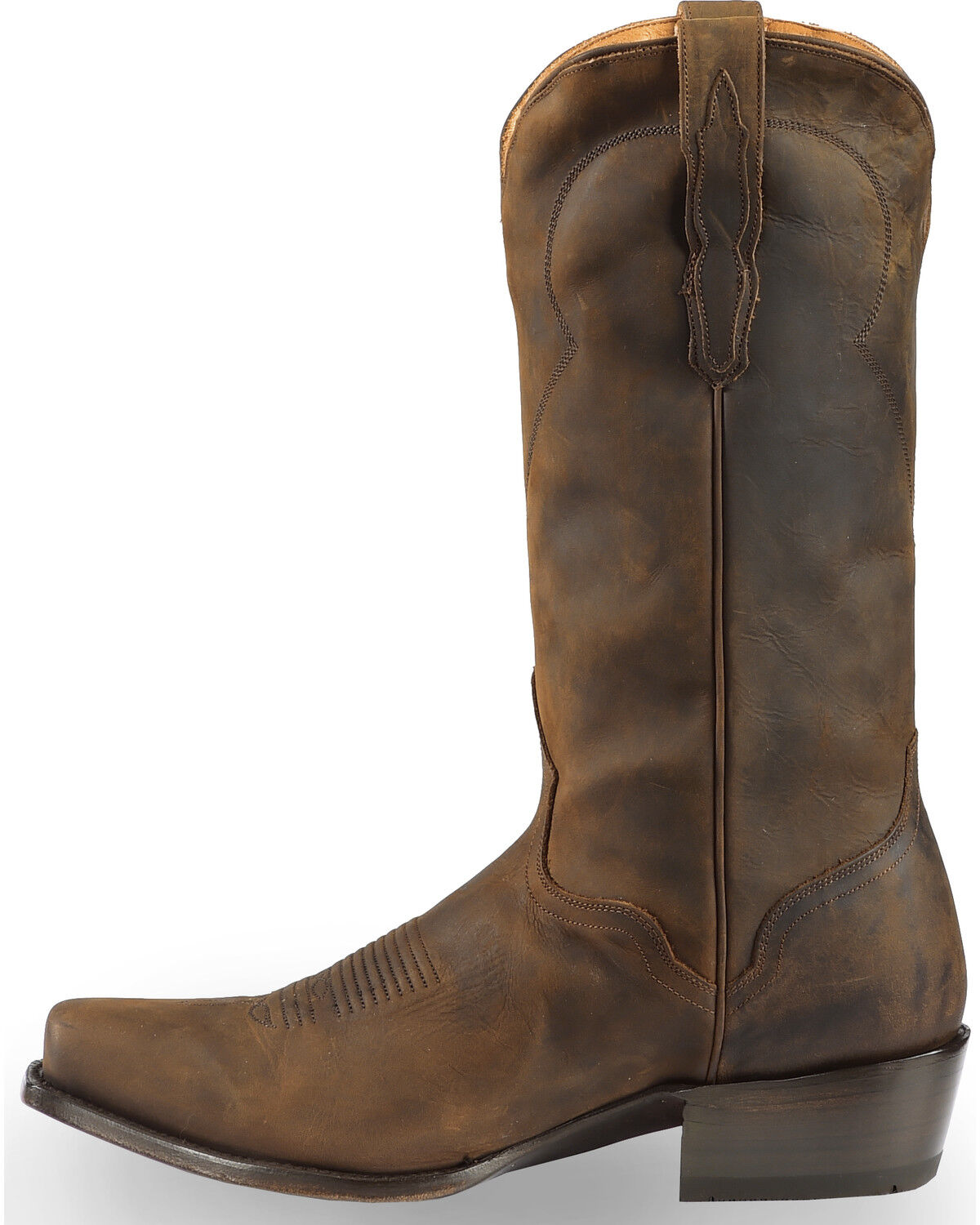 Image #3 - El Dorado Men's Handmade Tan Oiled Roper Boots - Fashion Square Toe, , hi-res