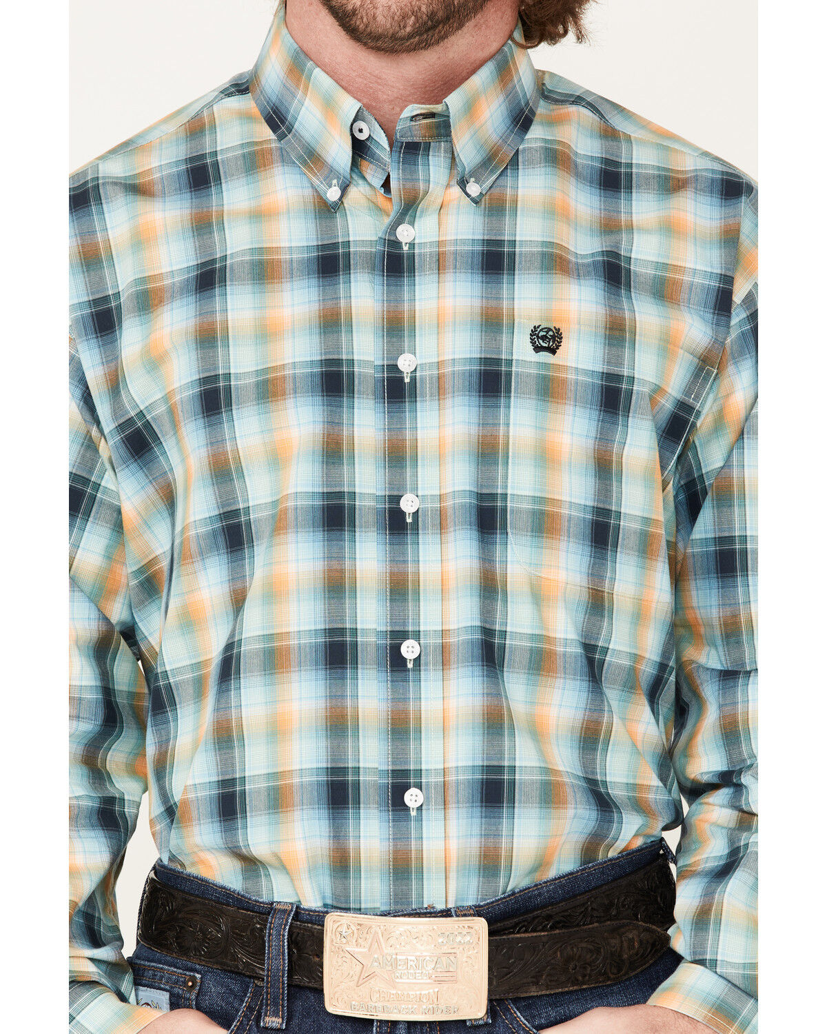 Image #3 - Cinch Men's Multi Plaid Print Long Sleeve Button Down Western Shirt, Multi, hi-res