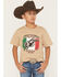 Image #1 - Cowboy Hardware Boys' Mexico Flag Short Sleeve Graphic T-Shirt, Sand, hi-res