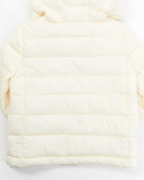 Image #3 - Urban Republic Little Girls' Quilted Packable Puffer Hooded Jacket, Cream, hi-res