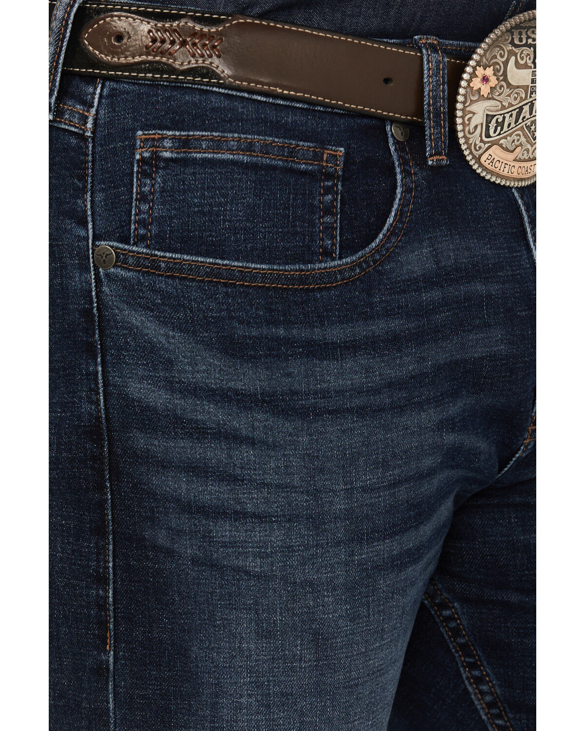 Image #2 - Wrangler 20X Men's Stirrup Dark Wash Slim Bootcut Stretch Denim Jeans - Tall, Dark Wash, hi-res