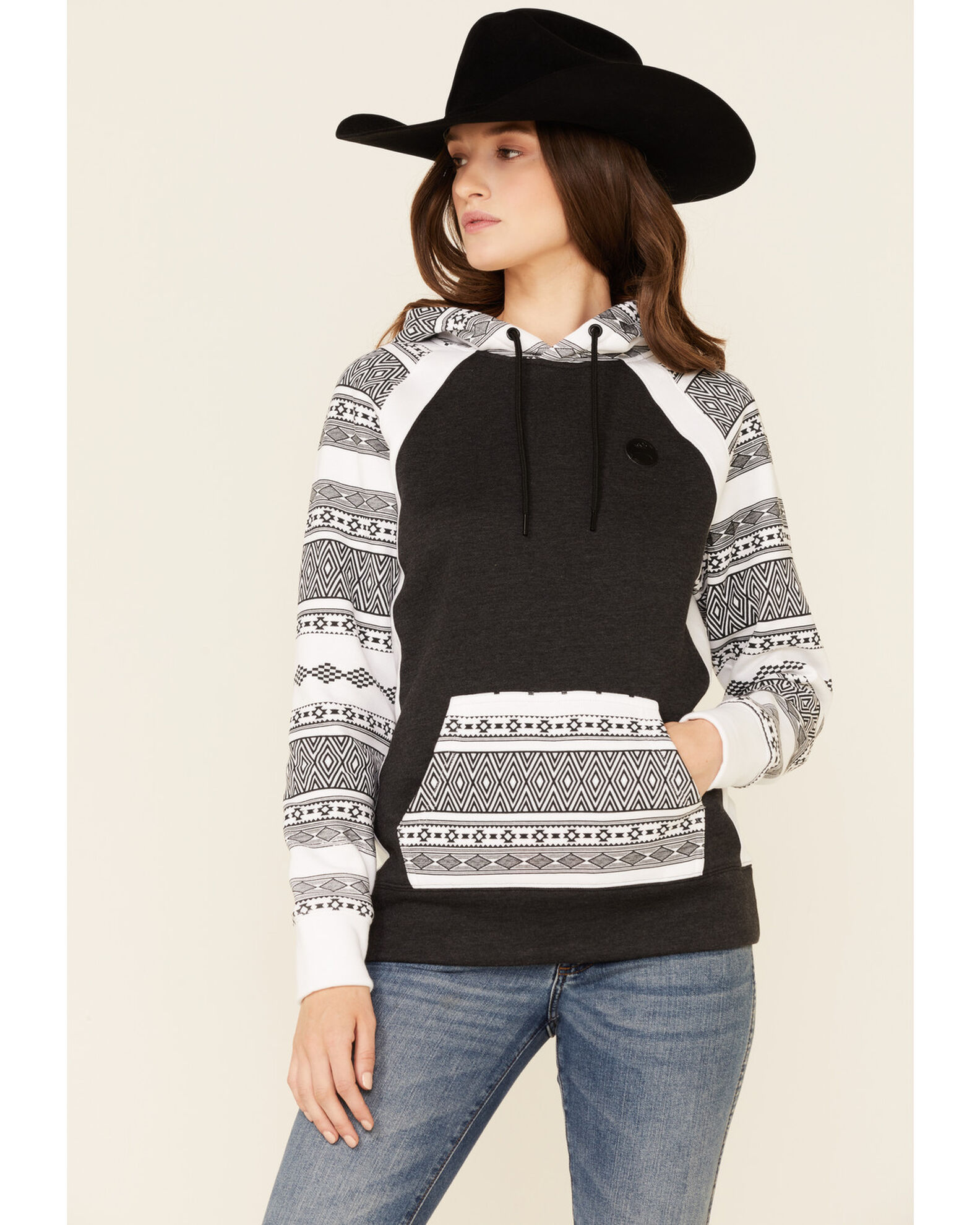 Hooey Women s Southwestern Contrast Hoodie Sheplers