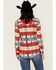 Image #4 - Wrangler Retro Women's Americana Southwestern Print Long Sleeve Snap Western Shirt , Red/white/blue, hi-res