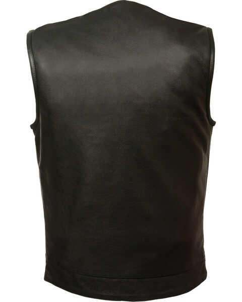 Image #2 - Milwaukee Leather Men's Collarless Club Style Vest - Big 4X, Black, hi-res
