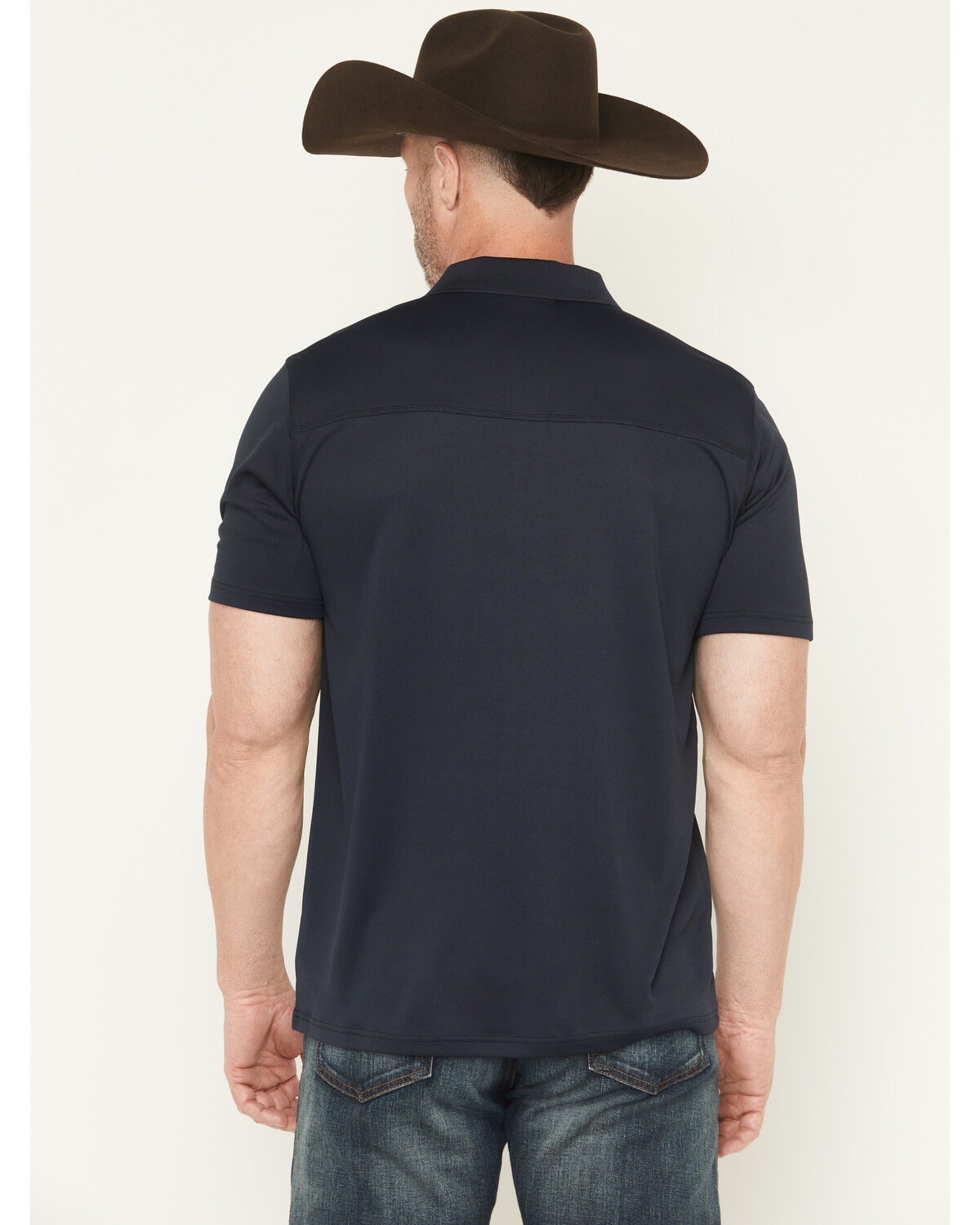 Image #4 - RANK 45® Men's Southwestern Print Border Short Sleeve Button-Down Polo, Navy, hi-res