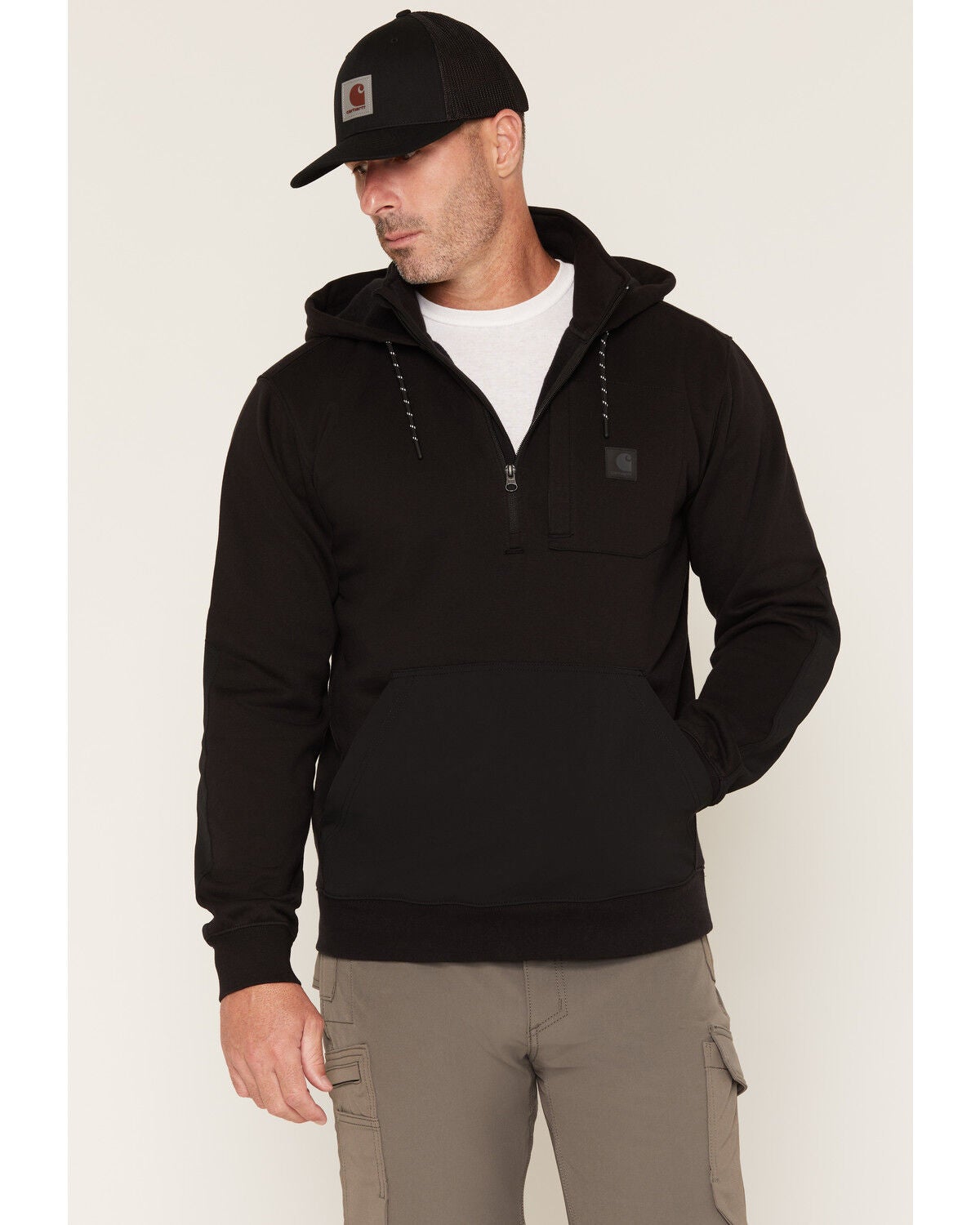 Carhartt Men's Steel Bridgeport Heavy Duty Pullover Sweatshirt, Black, hi-res