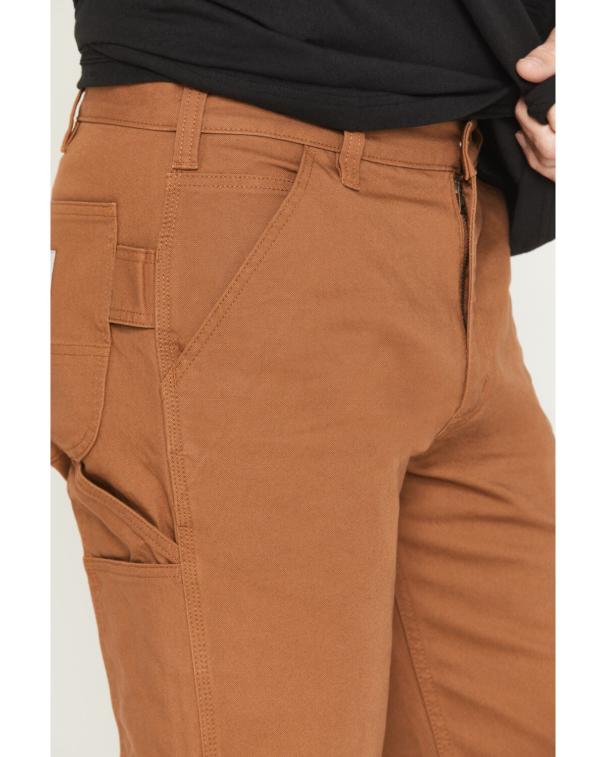 Image #2 - Carhartt Men's Rugged Flex&reg; Loose Straight Duck Dungaree Work Pants, Brown, hi-res