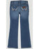 Image #2 - Wrangler Girls' Dakota Star Pocket Medium Wash Bootcut Jeans, Blue, hi-res