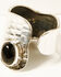 Image #2 - Paige Wallace Women's Hammered Onyx Adjustable Ring, Silver, hi-res