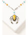 Shyanne Women's Silver & Turquoise Crescent Pendant Long-Beaded Necklace, Silver, hi-res