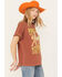 Image #2 - Girl Dangerous Women's French Western Boyfriend Graphic Tee, Rust Copper, hi-res