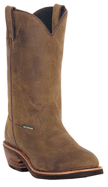 Dan Post Men's Albuquerque Waterproof Pull On Work Boots - Steel Toe, Tan, hi-res