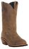 Dan Post Men's Albuquerque Waterproof Pull On Work Boots - Steel Toe, Tan, hi-res