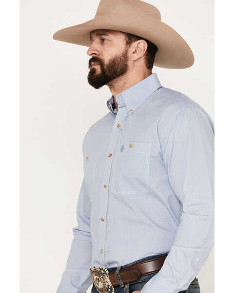 Image #3 - George Strait by Wrangler Men's Print Long Sleeve Button-Down Shirt, Blue, hi-res