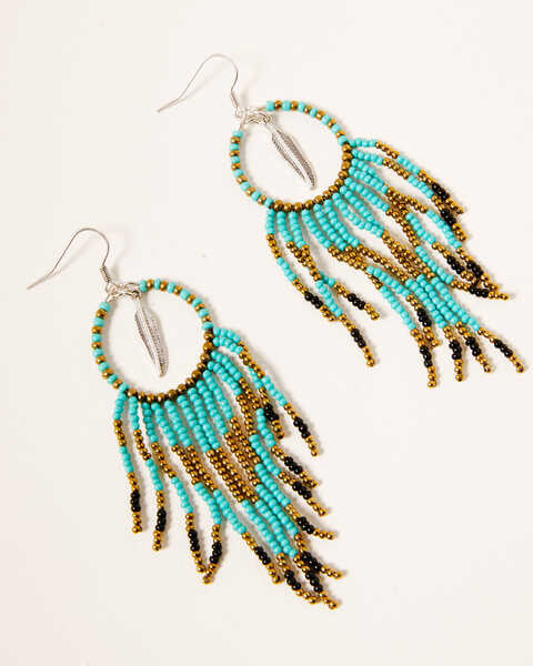 Image #1 - Idyllwind Women's Side Tracked Beaded Earrings, Turquoise, hi-res