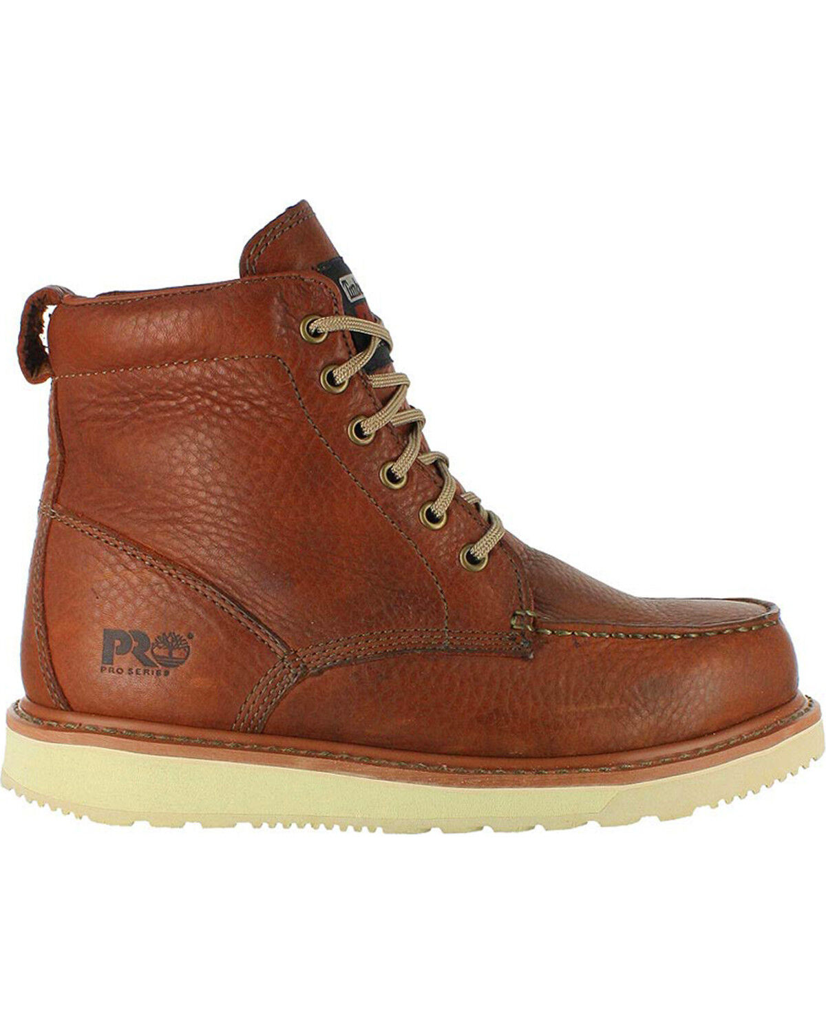 Image #2 - Timberland PRO Men's 6" Wedge Boots - Moc Toe, Brown, hi-res