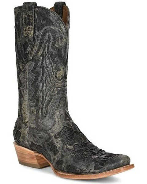 Image #1 - Corral Men's Exotic Alligator Western Boots - Snip Toe, Black, hi-res