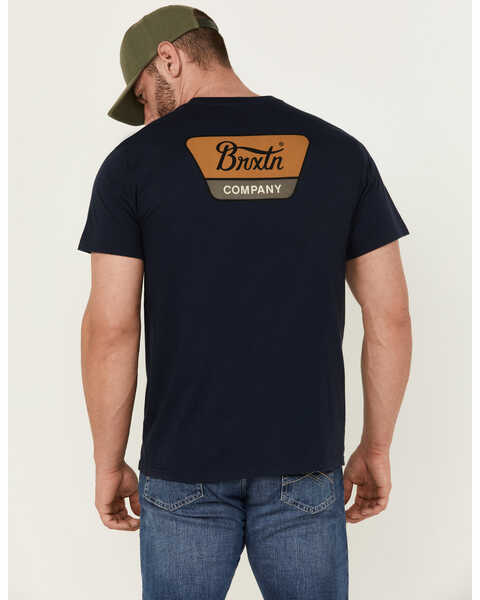 Image #1 - Brixton Men's Linwood Logo Short Sleeve Graphic T-Shirt, Navy, hi-res