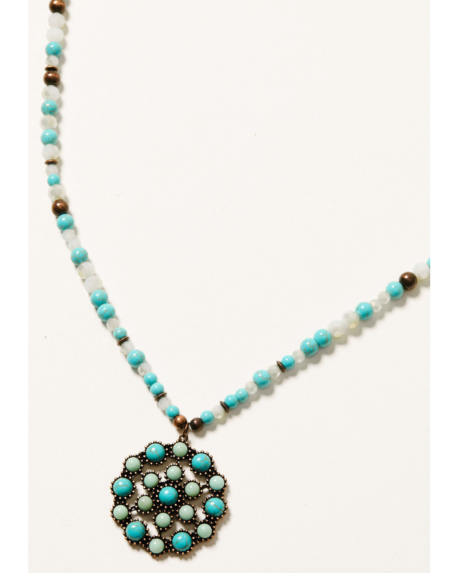 Image #1 - Shyanne Women's Mystic Skies Beaded Medallion Necklace, Rust Copper, hi-res