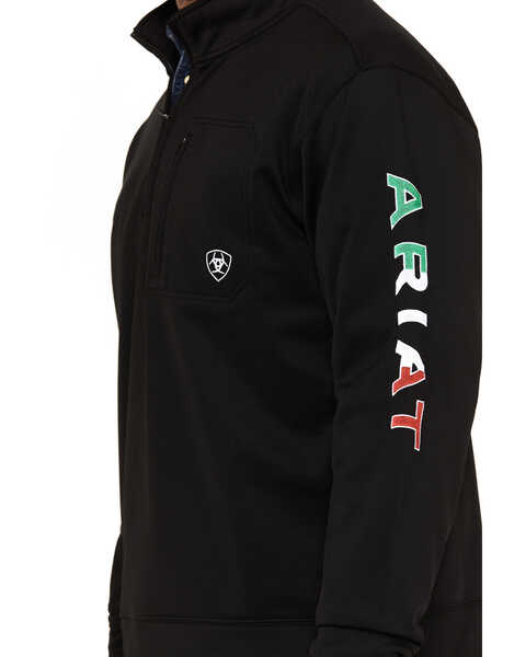 Image #3 - Ariat Men's Boot Barn Exclusive Team Logo 1/4 Zip Pullover Sweatshirt, Black, hi-res