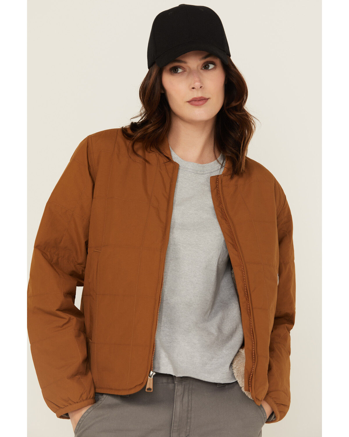 Image #1 - Carhartt Women's Rain Defender Loose Fit Lightweight Insulated Jacket, Brown, hi-res