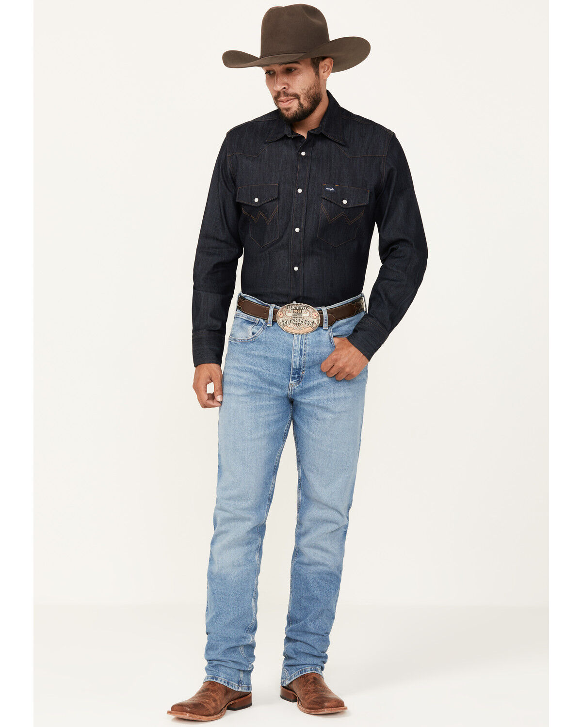 Image #1 - Wrangler 20X Men's Breezy Pasture Medium Wash Slim Straight Stretch Jeans, Medium Wash, hi-res