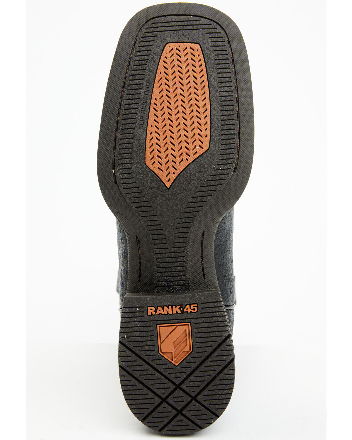 Image #7 - RANK 45® Men's Warrior Performance Western Boots - Broad Square Toe, Black/brown, hi-res