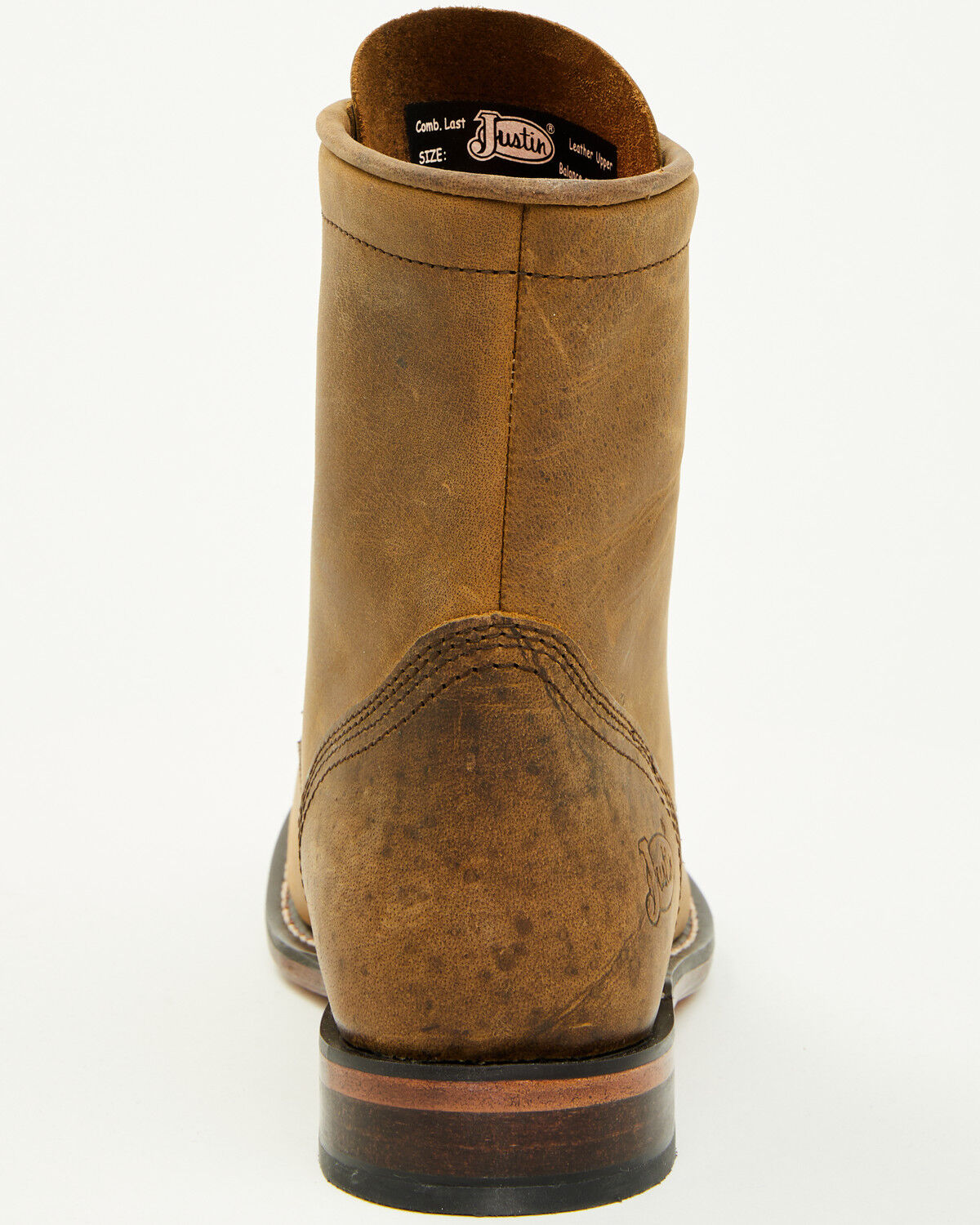 Image #5 - Justin Men's Drennan 7" Lace-Up Roper Boots - Round Toe, Brown, hi-res