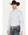 Image #2 - Cody James Men's Fish Net Geo Print Long Sleeve Button Down Western Shirt - Tall, Light Blue, hi-res