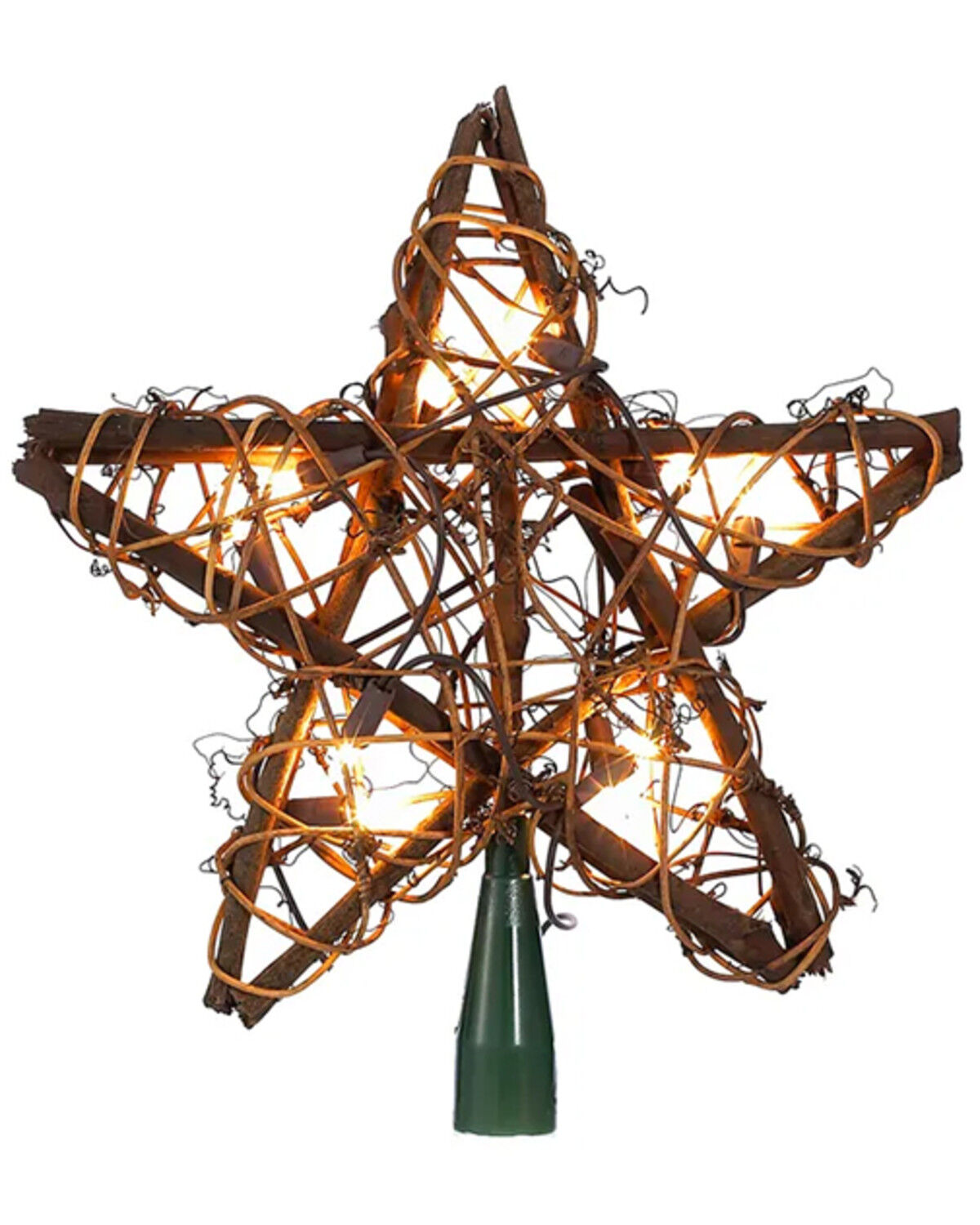 Image #1 - Kurt Adler Rattan Star Tree Topper, Multi, hi-res