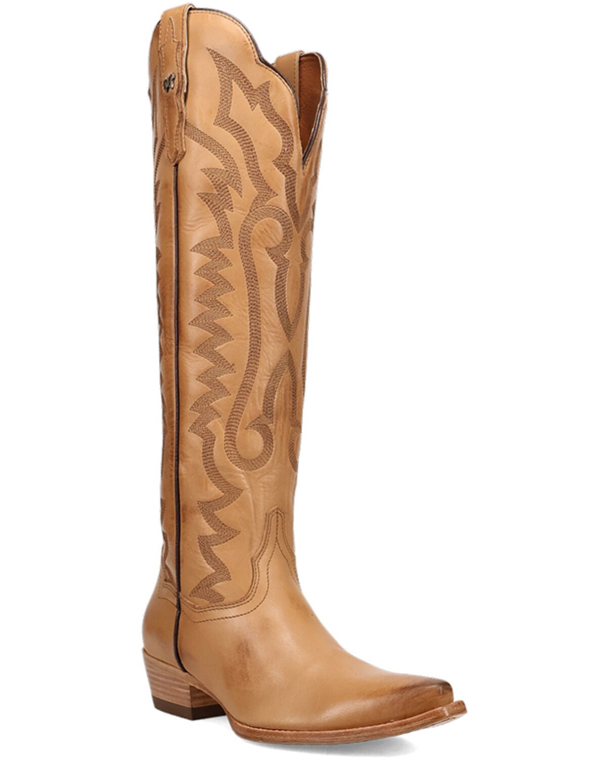 Dan Post Women's Heartland Tall Western Boots - Snip Toe, Tan, hi-res