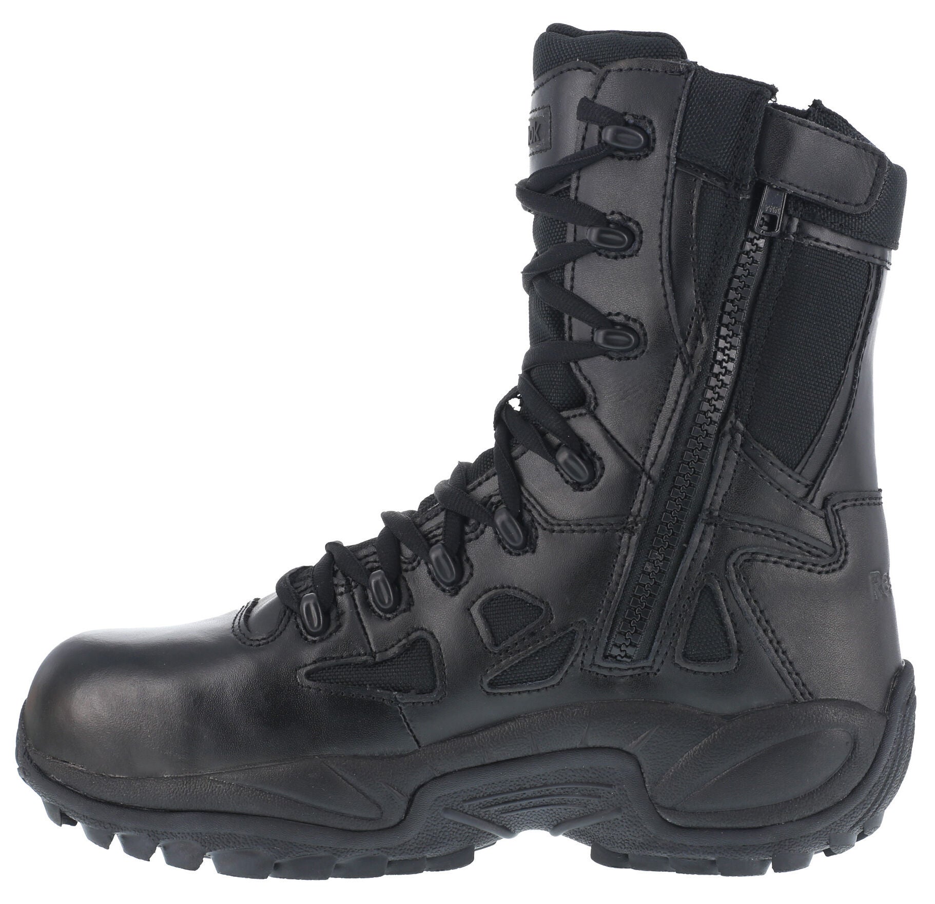 black lace up work boots