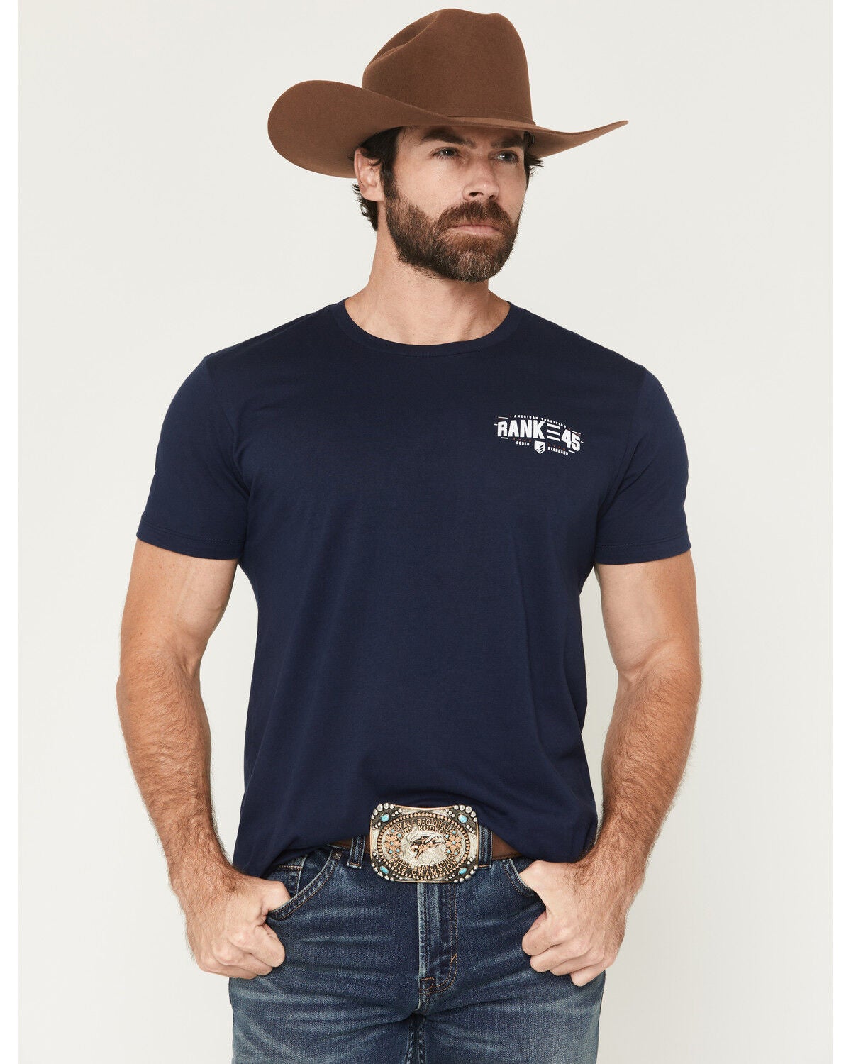 Image #2 - RANK 45&reg; Men's Forged Logo Short Sleeve Graphic T-Shirt, Navy, hi-res