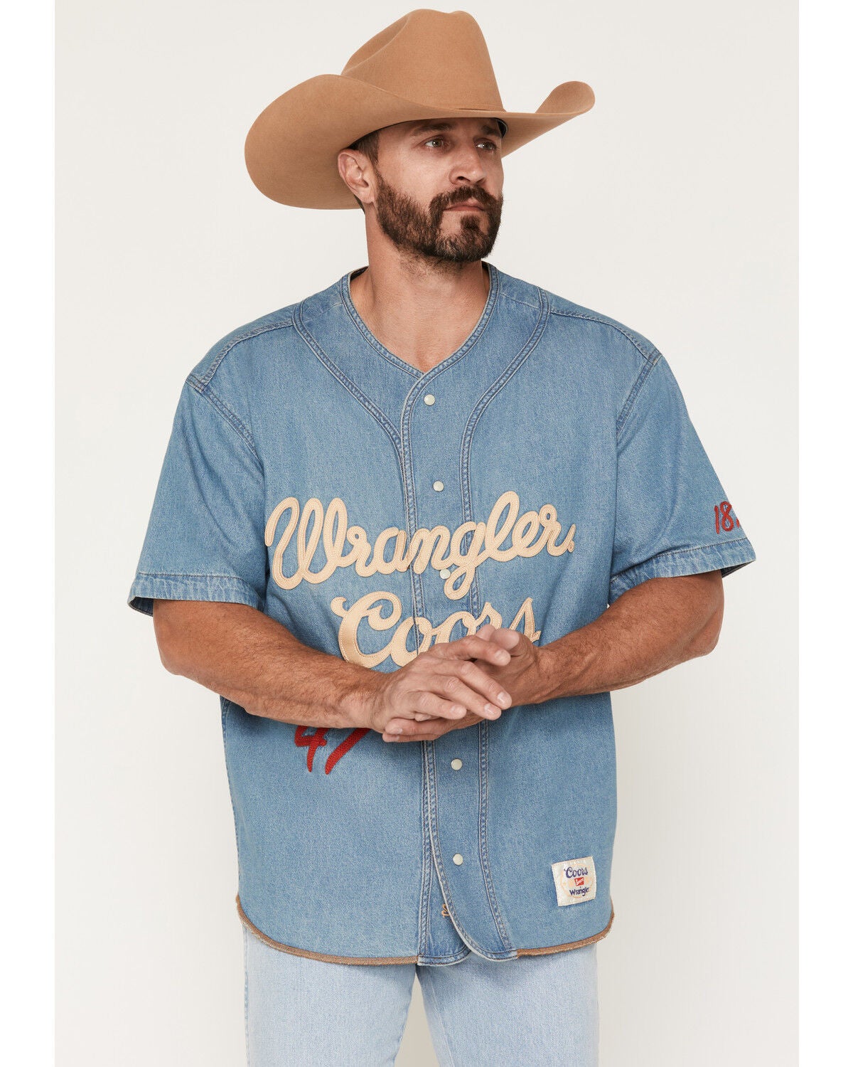 Wrangler X Coors Banquet Men's Baseball Jersey, Blue, hi-res