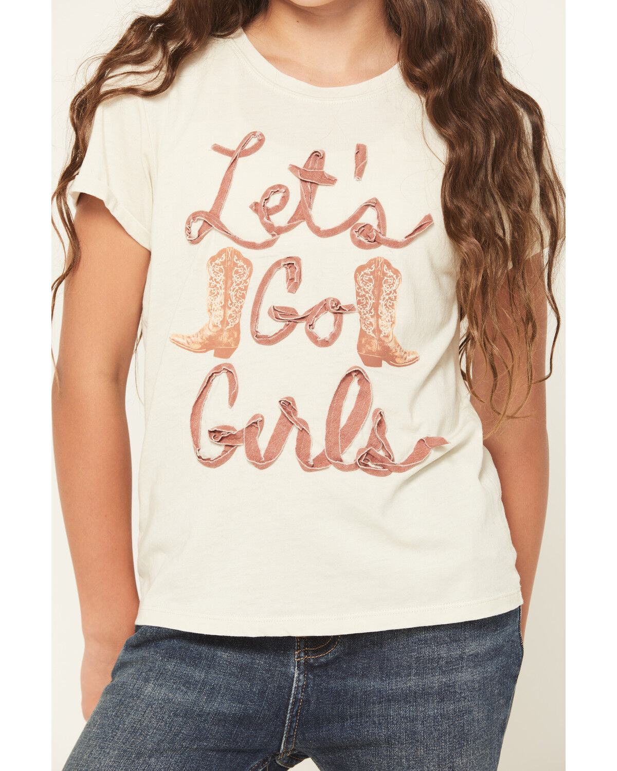 Image #3 - Buttercup Girls' Let's Go Girls Short Sleeve Graphic Tee, Off White, hi-res