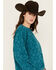 Image #2 - Cinch Women's Pullover Sweatshirt , Teal, hi-res