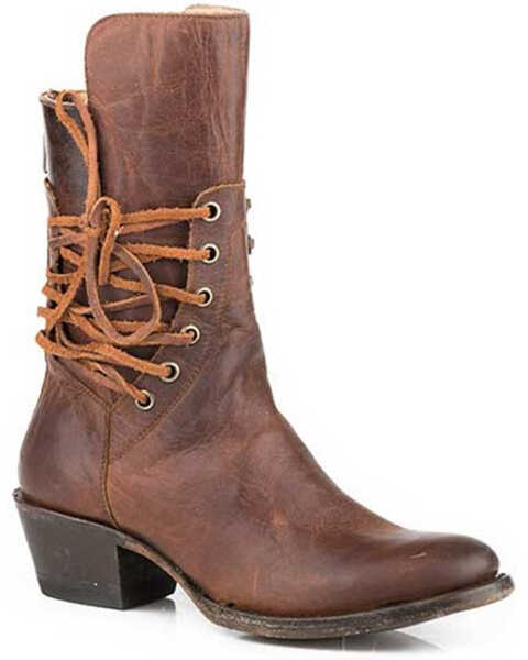 Stetson Women's Emory Western Boots - Round Toe, Brown, hi-res