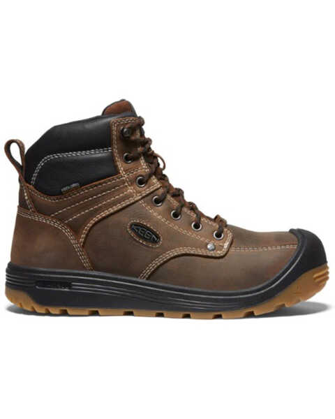 Image #2 - Keen Men's Fort Wayne 6" Waterproof Work Boots - Carbon Toe, Dark Brown, hi-res