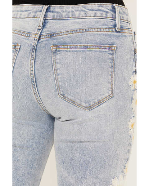 Image #4 - Driftwood Women's Daisy Daydream Light Wash High Rise Straight Cropped Jeans, Light Medium Wash, hi-res