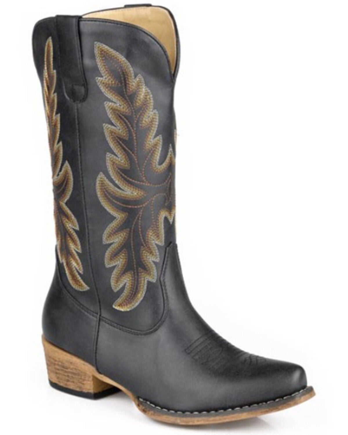 Image #1 - Roper Women's Sundown Western Boots - Snip Toe, Black, hi-res