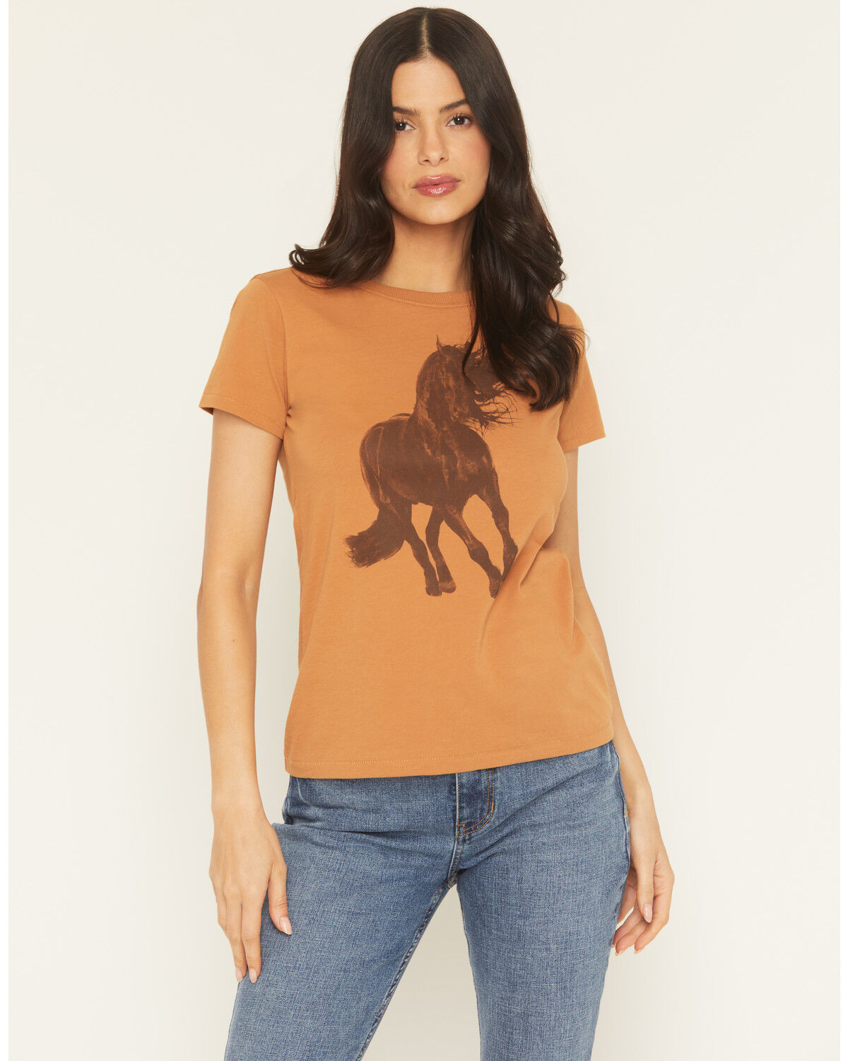 Image #1 - Shyanne Women's Stallion Short Sleeve Graphic Tee, Pecan, hi-res