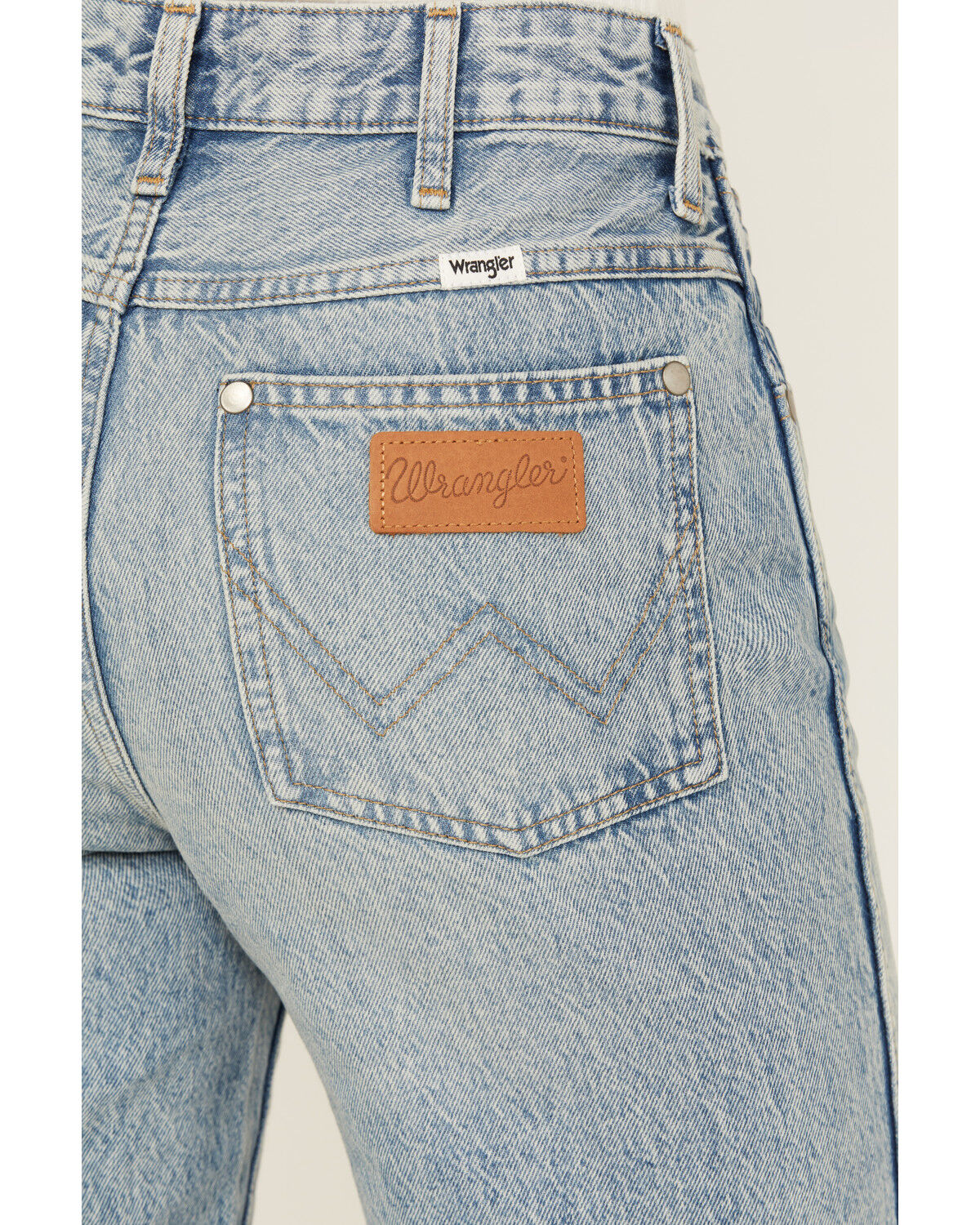 Image #4 - Wrangler Women's Wild West Destructed Light Wash High Rise Straight Jeans, Light Wash, hi-res
