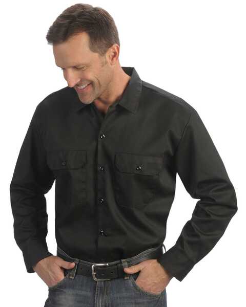 Dickies Twill Work Shirt - Big & Tall, Black, hi-res