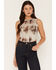 Image #1 - Youth In Revolt Women's Running Horse Mesh Tank Top, Tan, hi-res