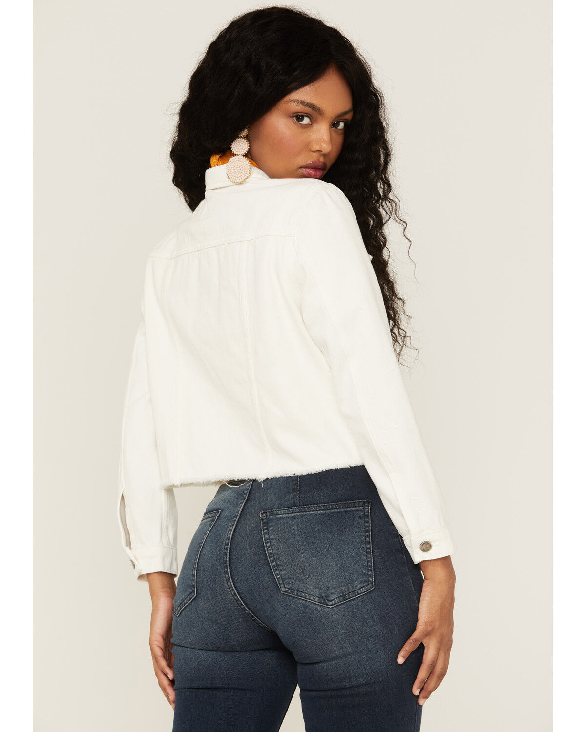 Image #4 - Velvet Heart Women's Jeanie Denim Frayed Hem Jacket, White, hi-res